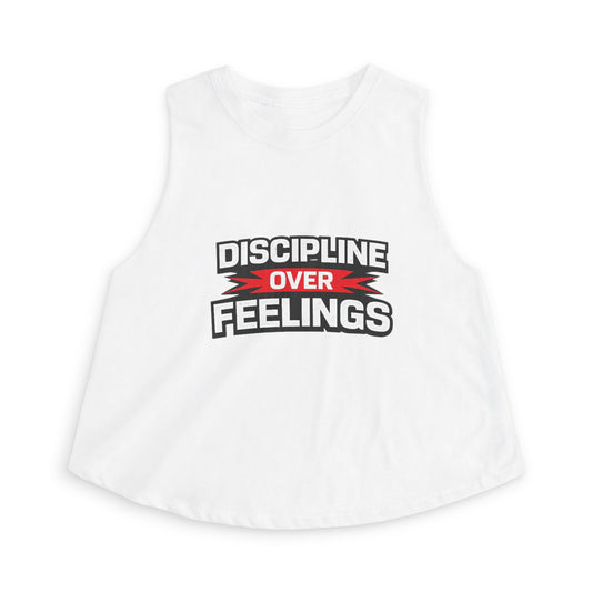 Discipline Over Feelings Crop Top - Motivational Women's Workout Tank