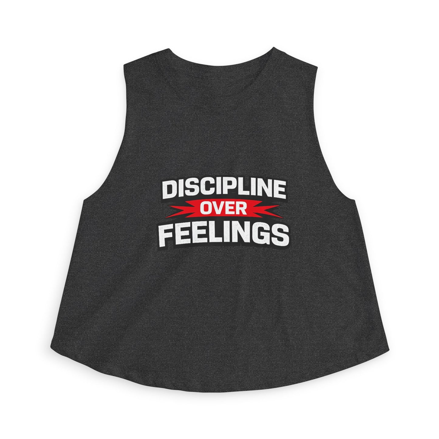 Discipline Over Feelings Crop Top - Motivational Women's Workout Tank