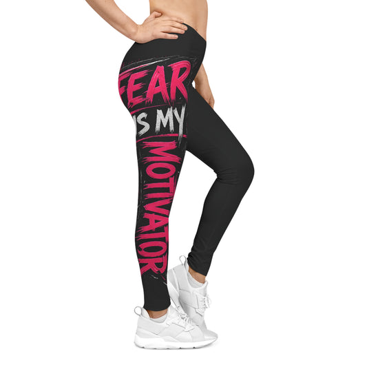 Fear Is My Motivator Leggings – Women's Graphic Fitness Tights