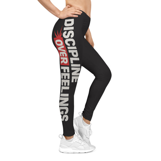 Discipline Over Feelings Leggings — Motivational Workout Leggings for Women