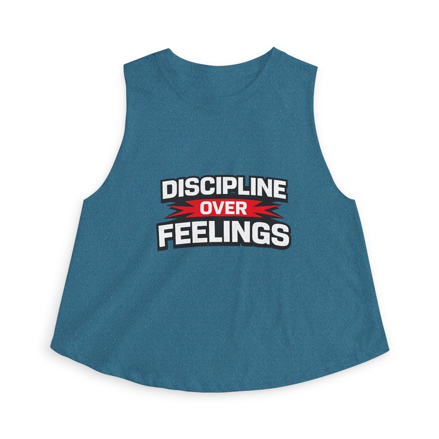 Discipline Over Feelings Crop Top - Motivational Women's Workout Tank