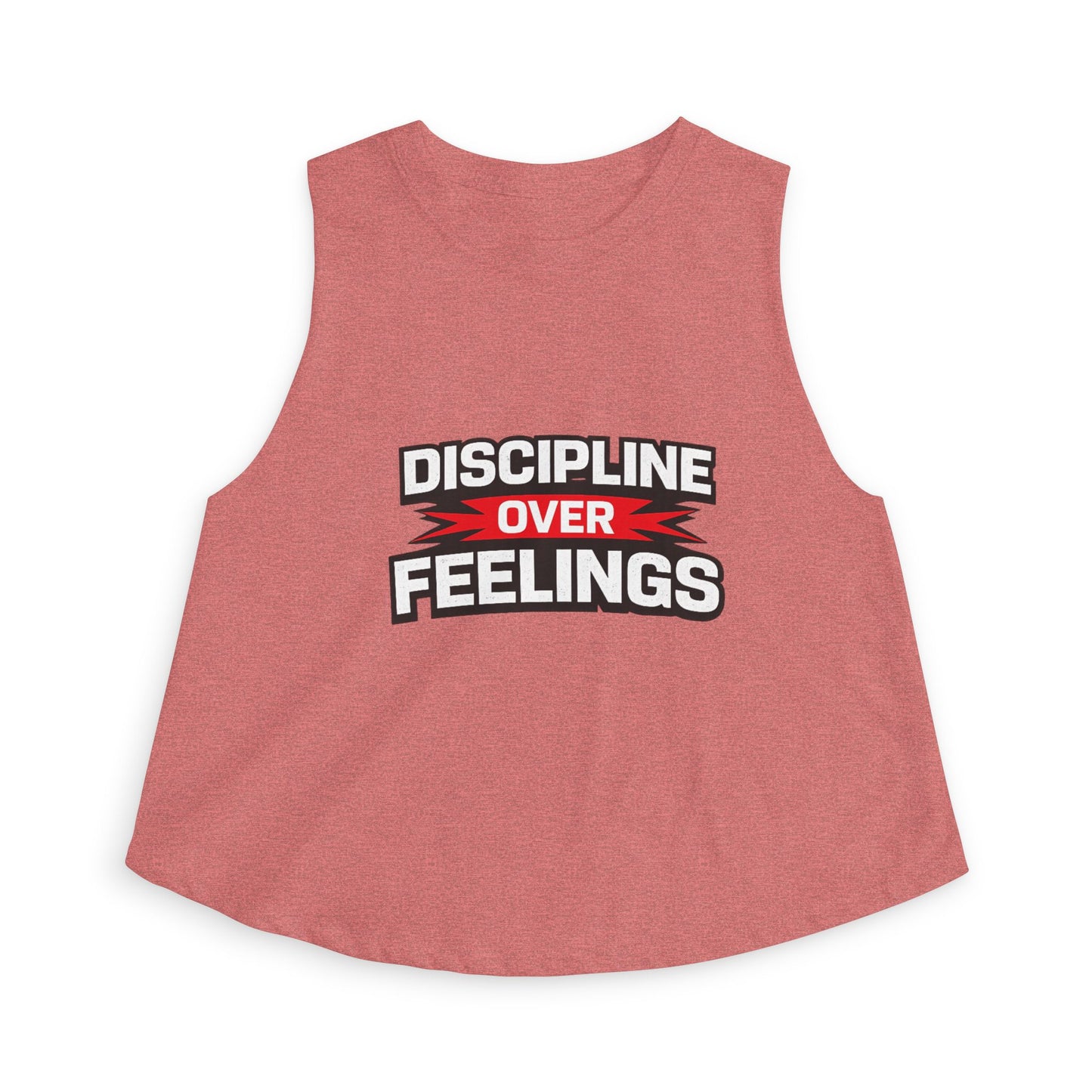 Discipline Over Feelings Crop Top - Motivational Women's Workout Tank