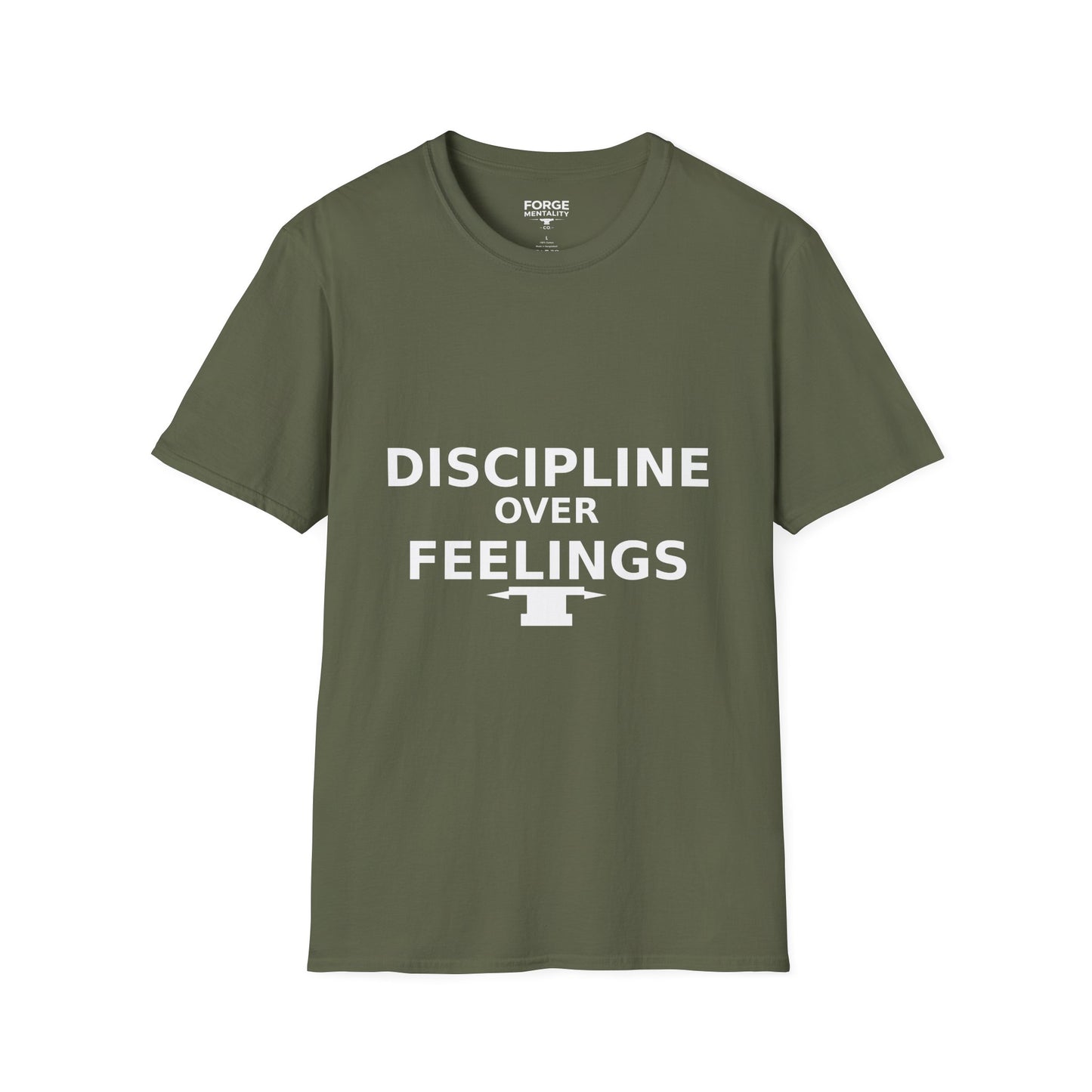 Discipline Over Feelings T-Shirt — Motivational Fitness Graphic Tee