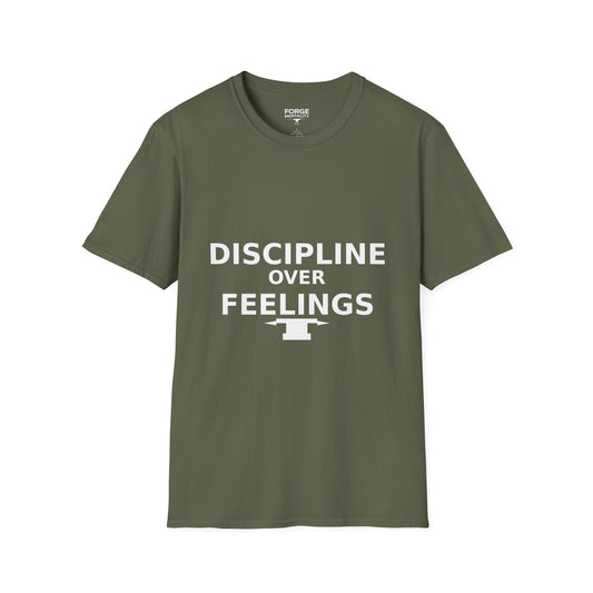 Discipline Over Feelings T-Shirt — Motivational Fitness Graphic Tee