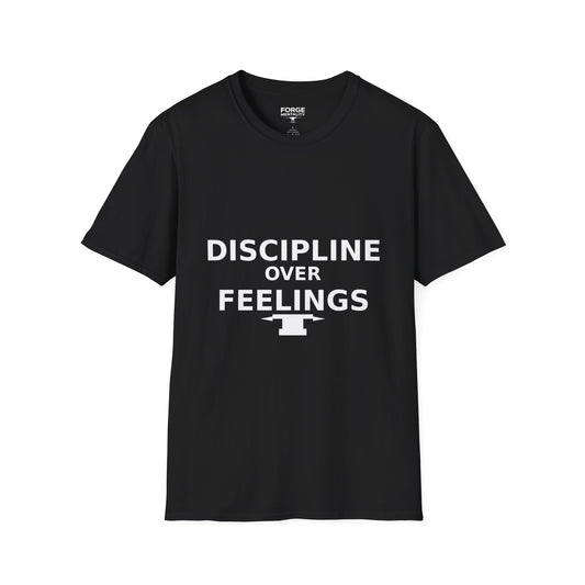 Discipline Over Feelings T-Shirt — Motivational Fitness Graphic Tee